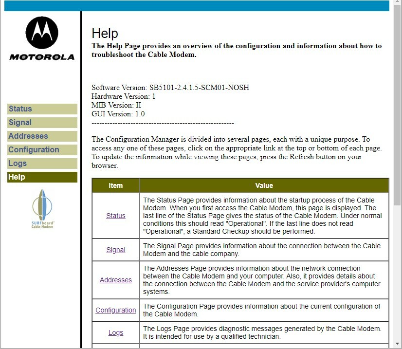 Cable modem Motorola SURFboard SB5101 (515290-100-00), Docsis 2.0 up to 38Mbps.