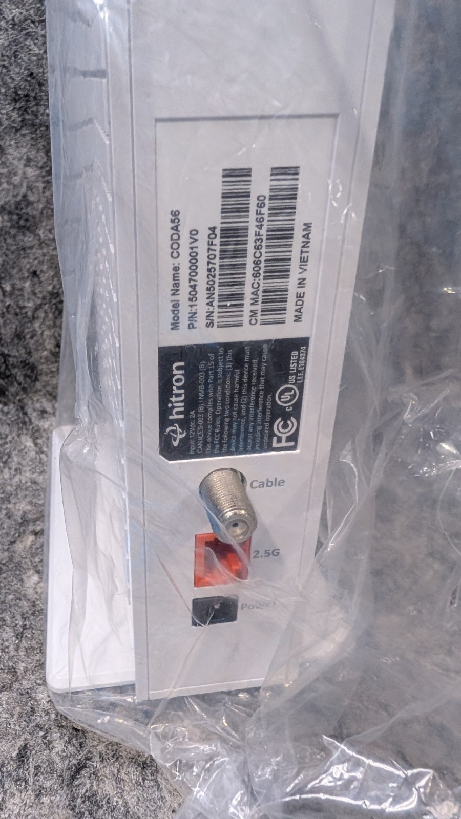 Hitron CODA56 DOCSIS 3.1 Cable Modem 2.5GbE White – Cox/Spectrum/Xfinity 🔥New🔥