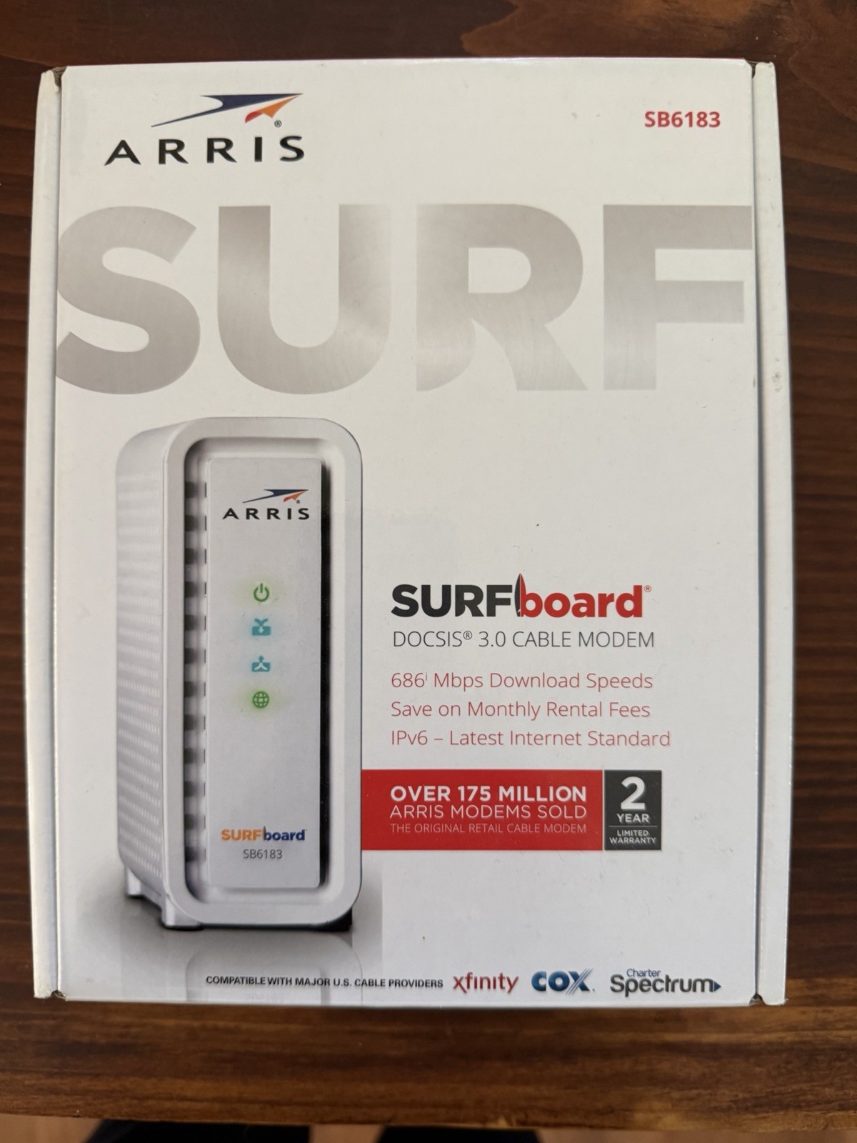 ARRIS SB6183 686 Mbps Cable Modem, White – 59243200300