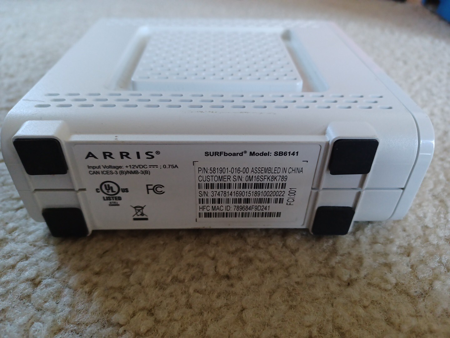 ARRIS SURFboard SB6141 Surf Board Modem Without Power Cable Excellent Condition