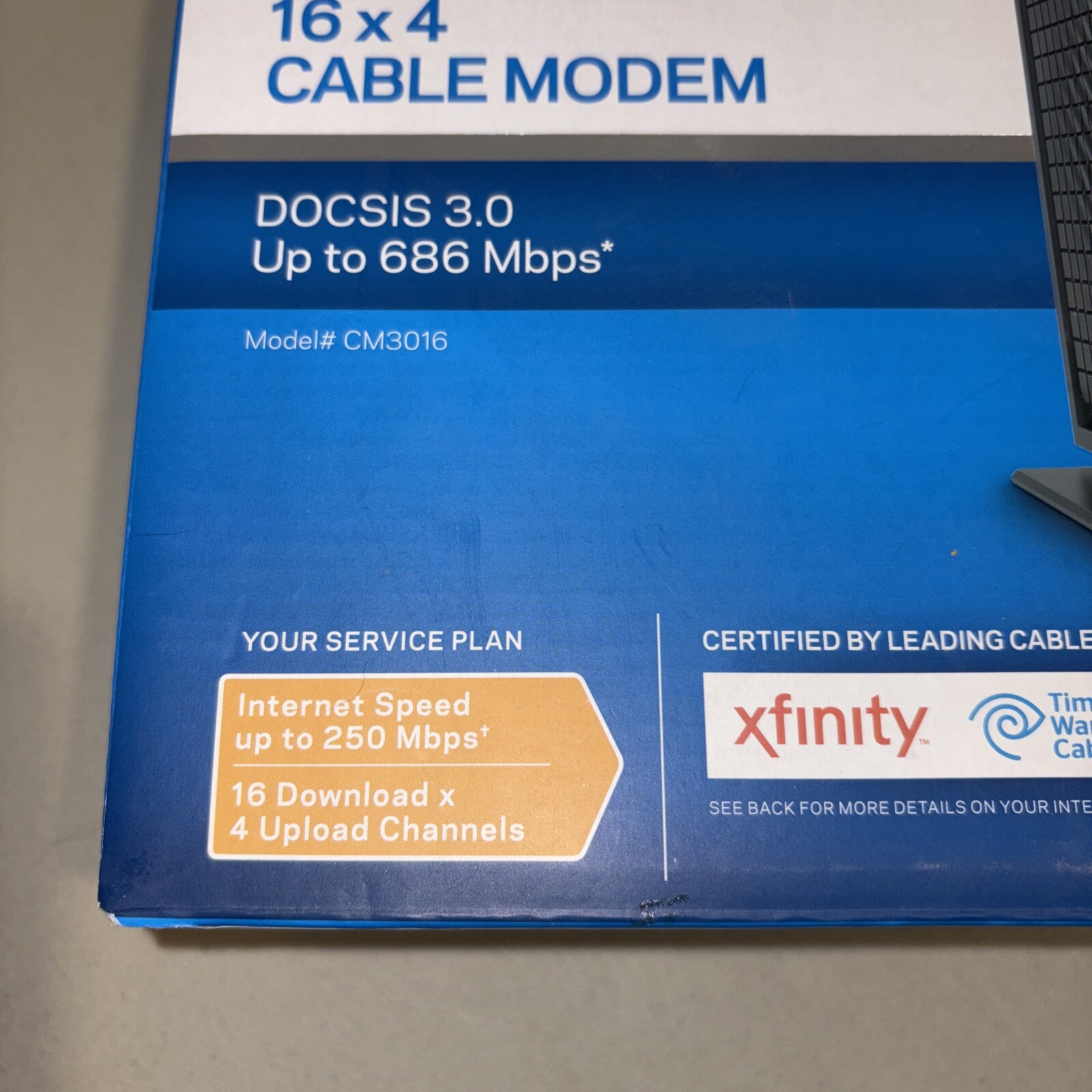 Linksys Cable Modem Model CM3016 DOCSIS 3.0 16×4 open box