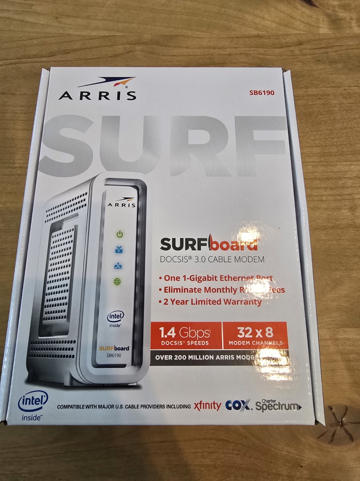 ARRIS Surfboard SB6190-RB DOCSIS 3.0 Cable Modem, White Open Box, Functional