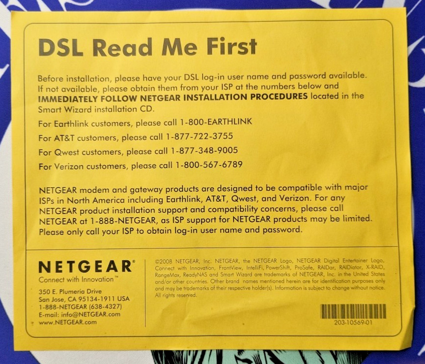 Netgear Broadband ADSL2+ Plus Modem Open Box (DM111PSP-100NAS)