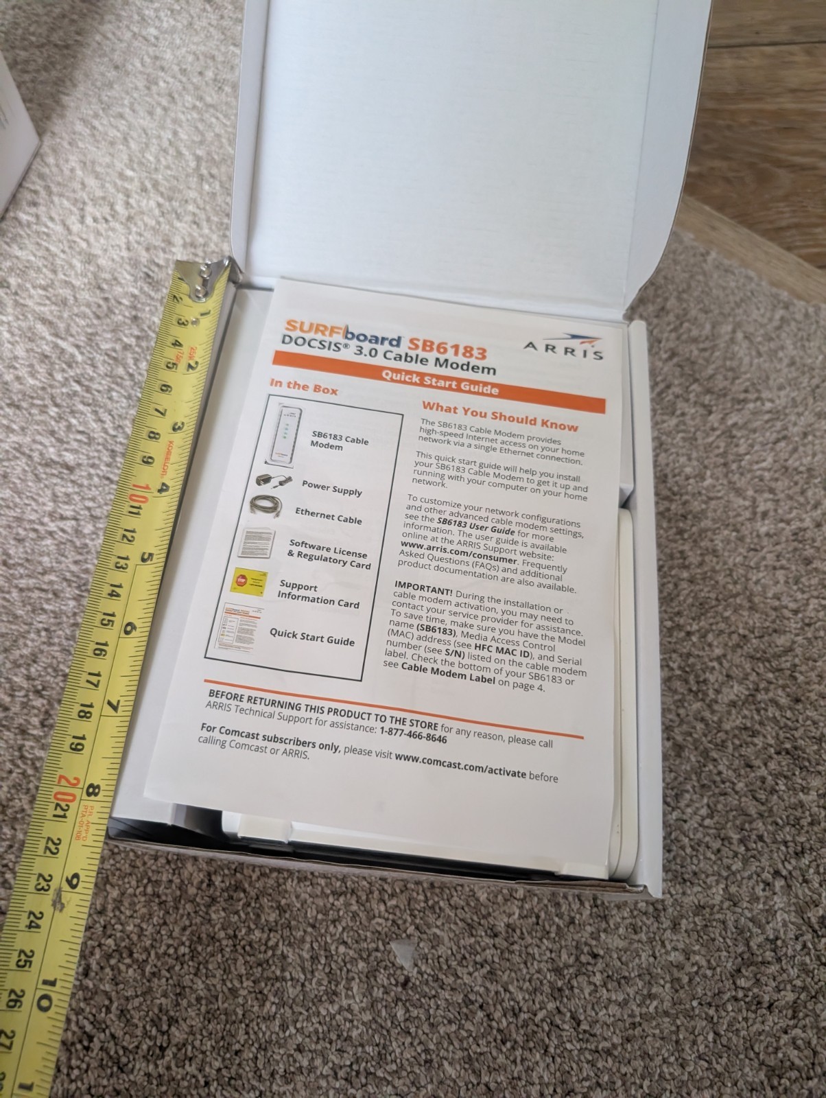 ARRIS SURFboard SB6183 Cable Internet Modem Gaming Speed White NEW Open Box