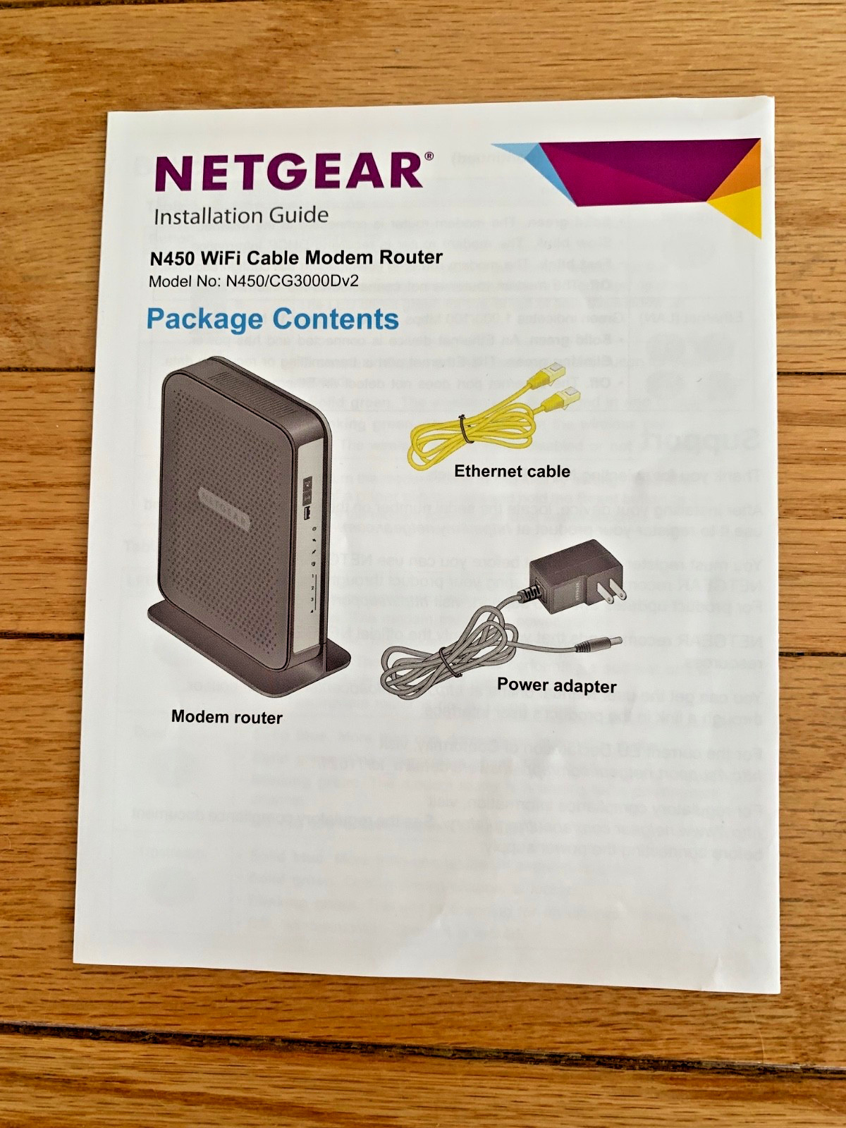 Netgear N450 Wi-Fi Cable Modem Router – to 340 mbps, 802.11 n – Complete, Manual