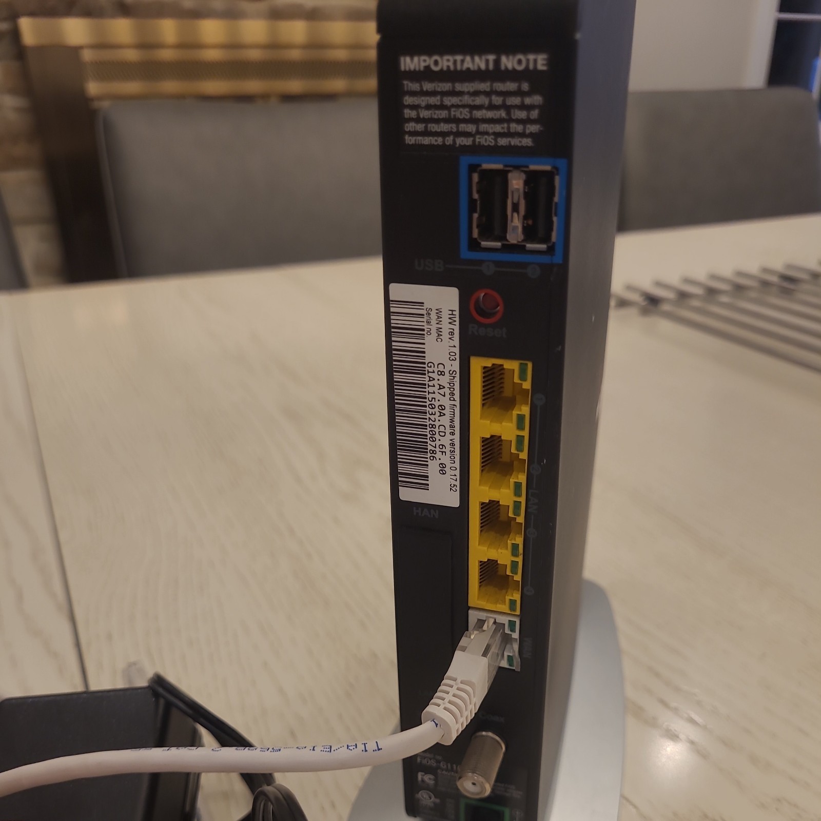 Verizon G1100 Fios Quantum Gateway Wireless Wifi Router Modem