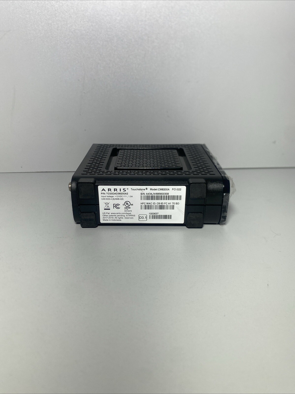 ARRIS CM8200A DOCSIS 3.1 Cable Modem – Black NO ADAPTER