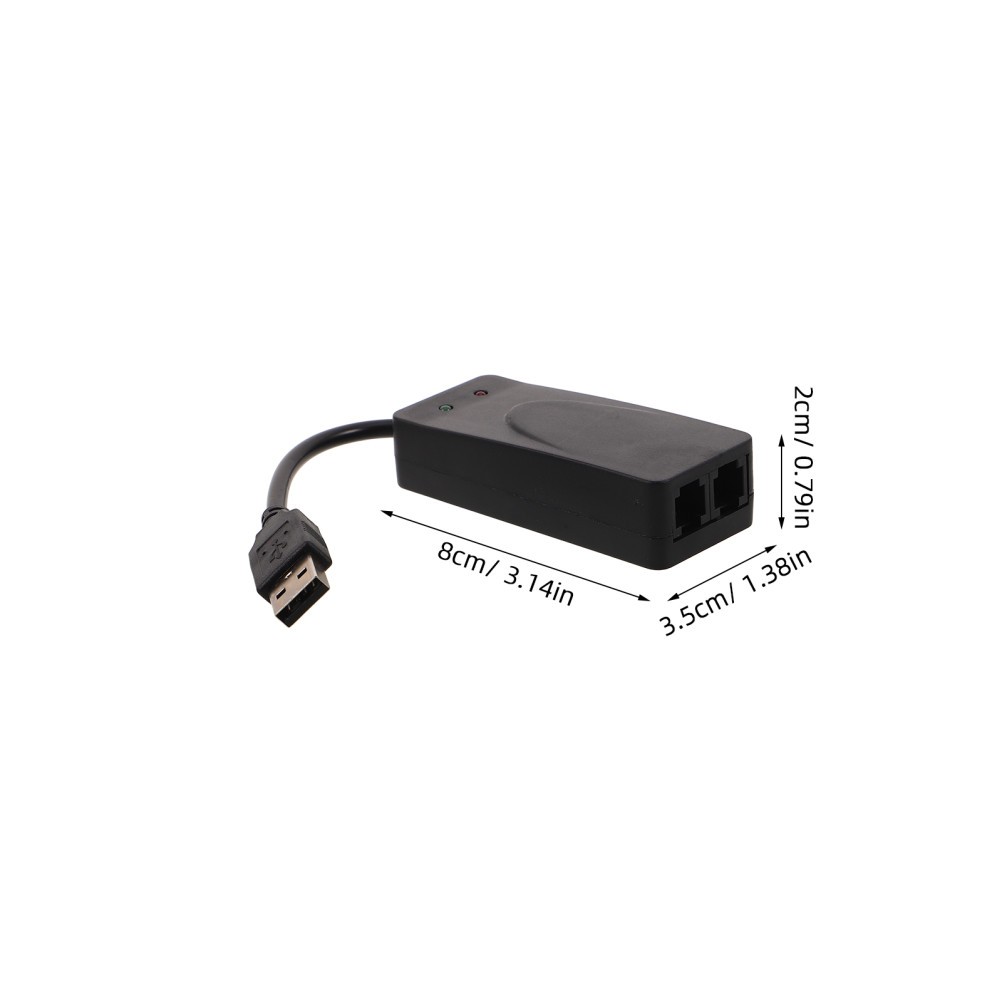 Dual Port 1 USB Modem for Home Use Black ABS Durable Fax and Data Transmission
