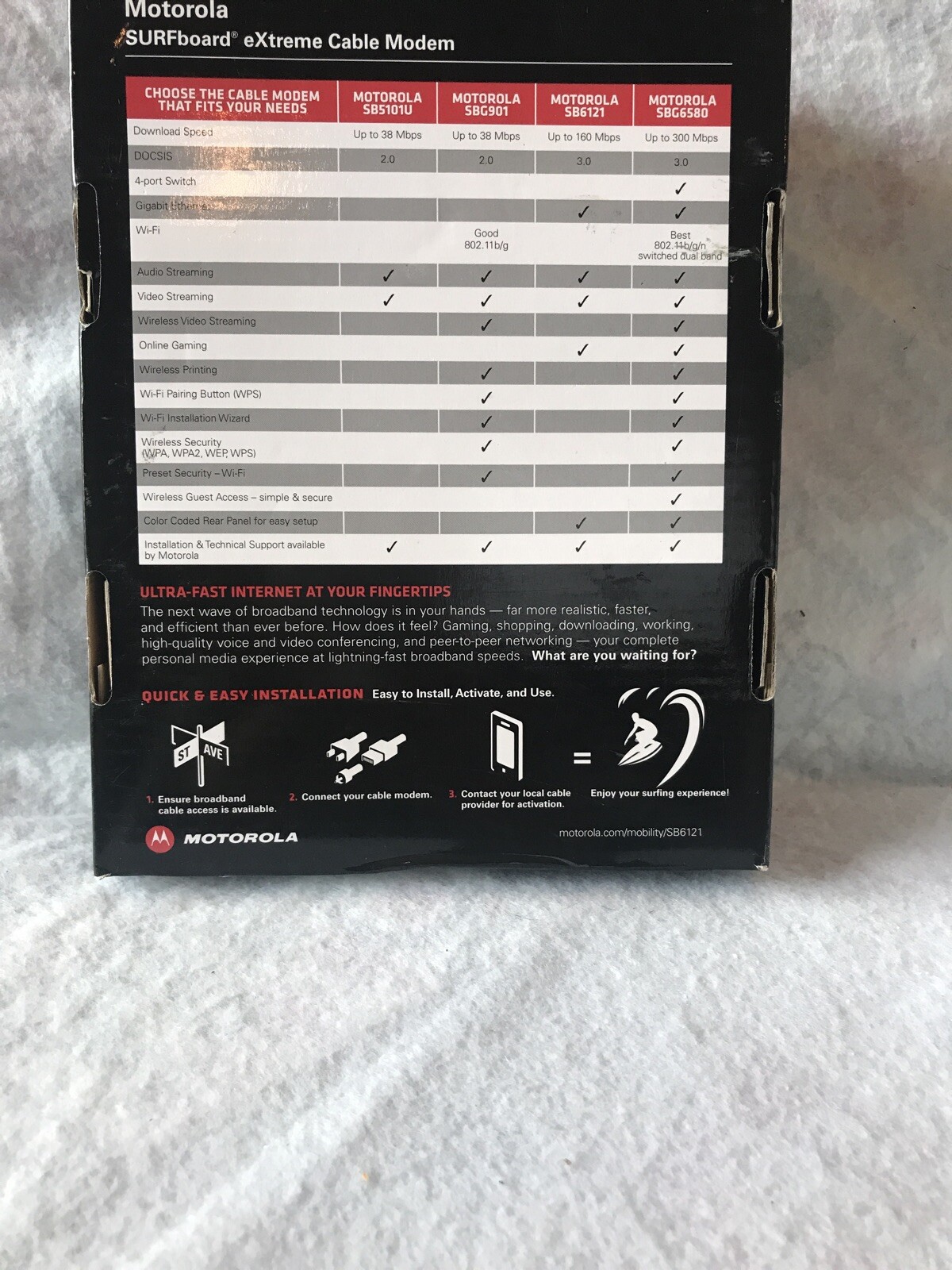 Motorola SURFboard eXtreme (SB6121) 160 Mbps DOCSIS 3.0