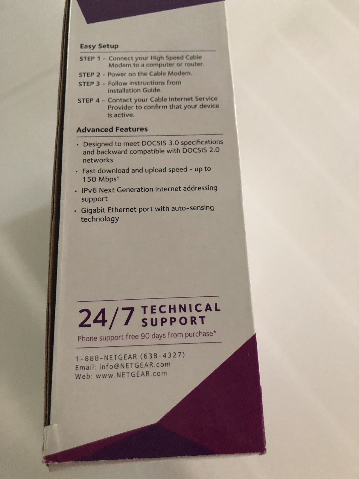 Netgear CMD31T High-Speed Cable Modem DOCSIS 3.0 Used in Original Box