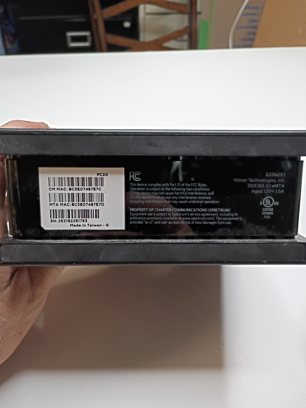 Hiltron/Spectrum E31N2V1 Docsis 3.1 Voice Internet Cable Modem