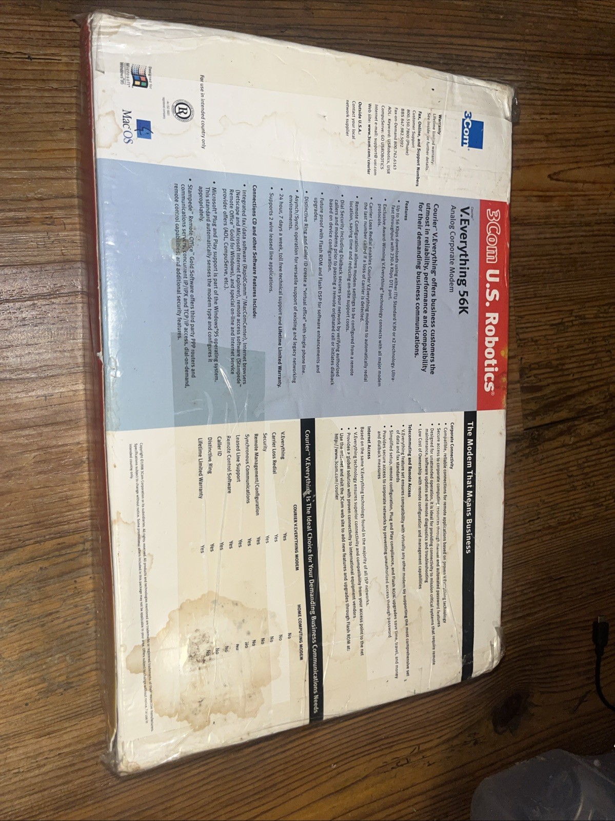 USRobotics V Everything Courier 56K (USR3453B) 56 Kbps Analog Modem – Open Box