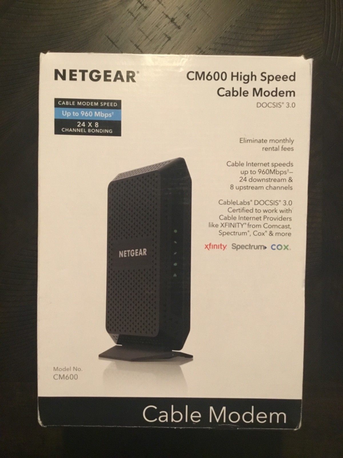 NETGEAR CM600 DOCSIS 3.0 Cable Modem Cox Comcast Spectrum Xfinity Excellent