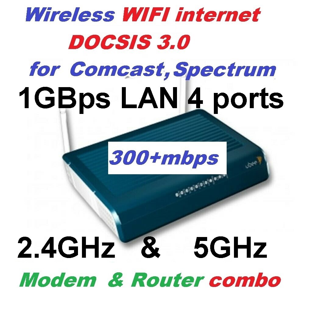 Gateway WIFI Modem & Router 300mbps 1GBps LAN DOCSIS 3.0 Spectrum, Comcast