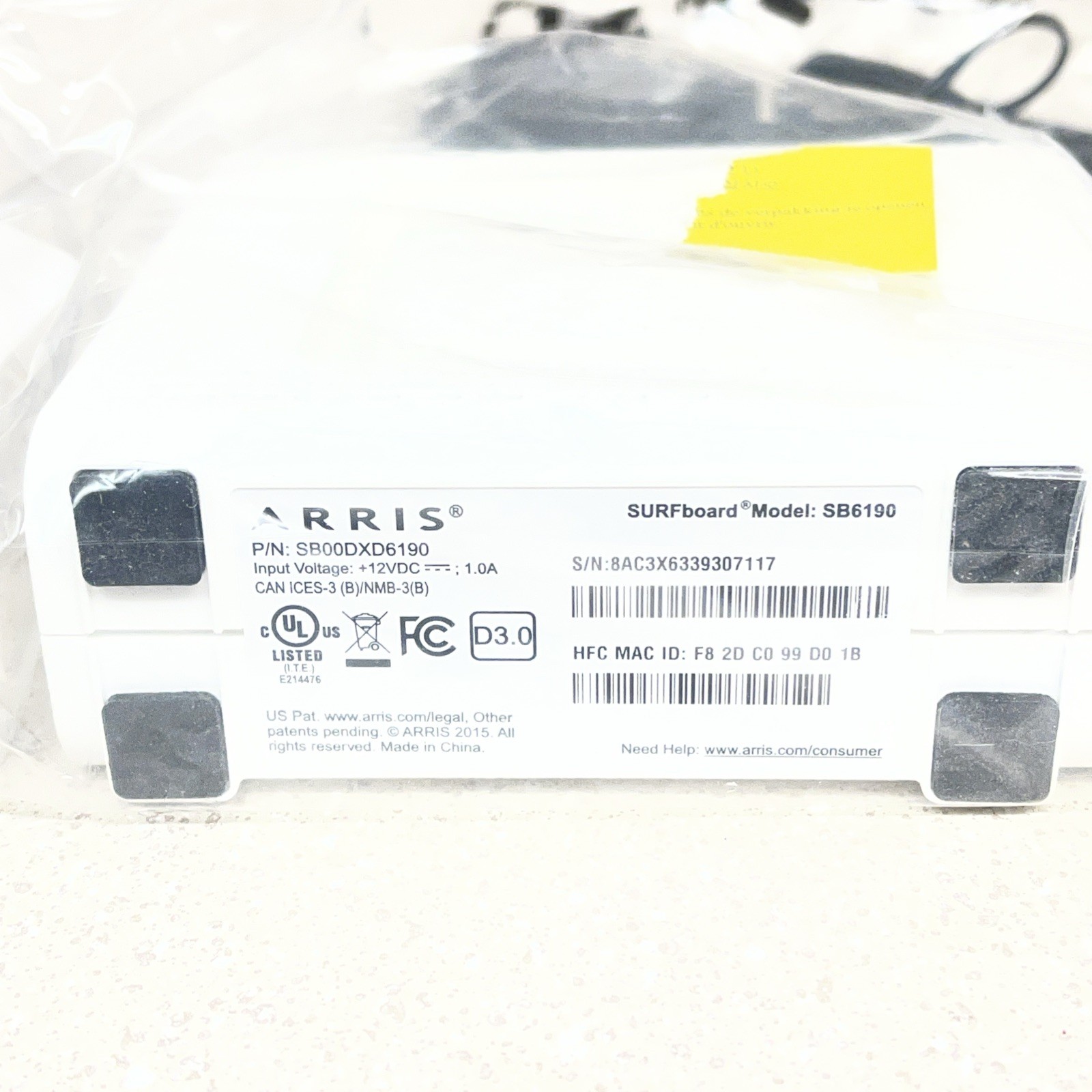 ARRIS SURFboard DOCSIS 3.0 Cable Modem White – SB6190