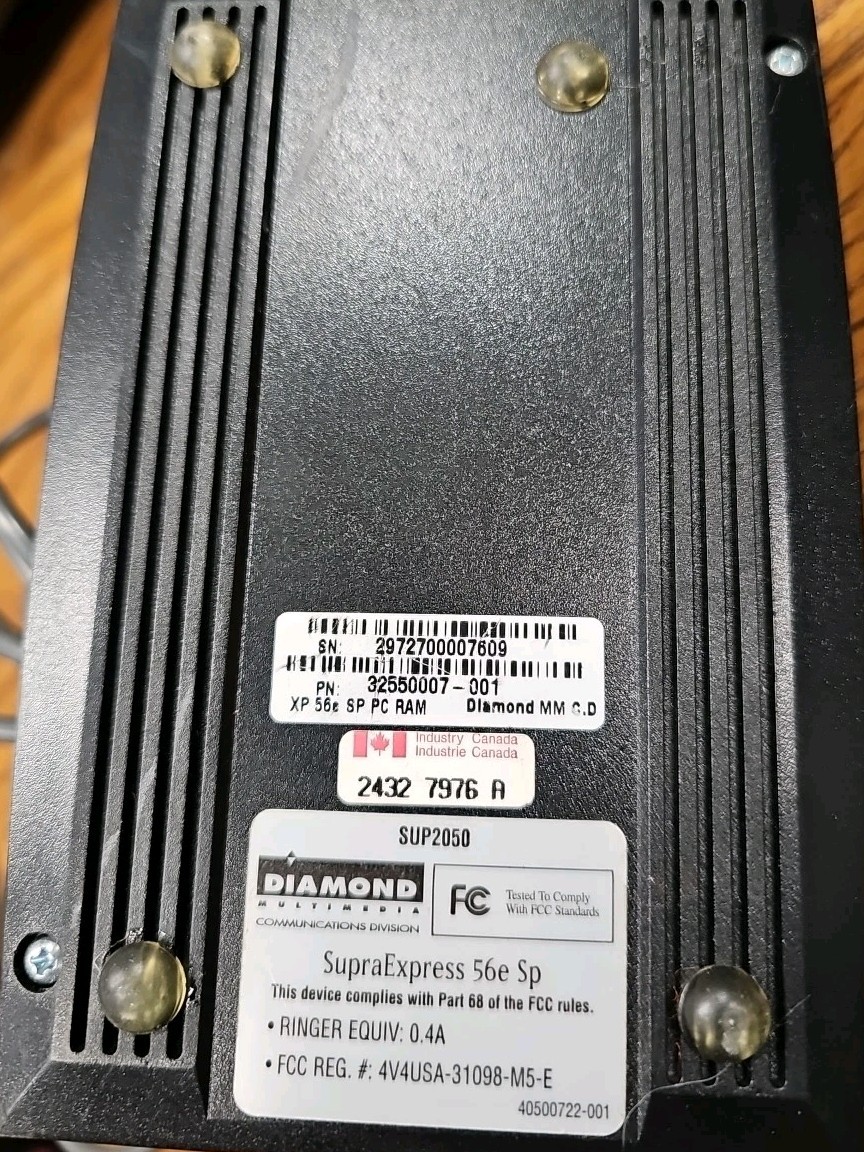 Vintage Diamond Supra Express 56e MAC V.42bis Fax Modem ONLY NO POWER ADAPTER