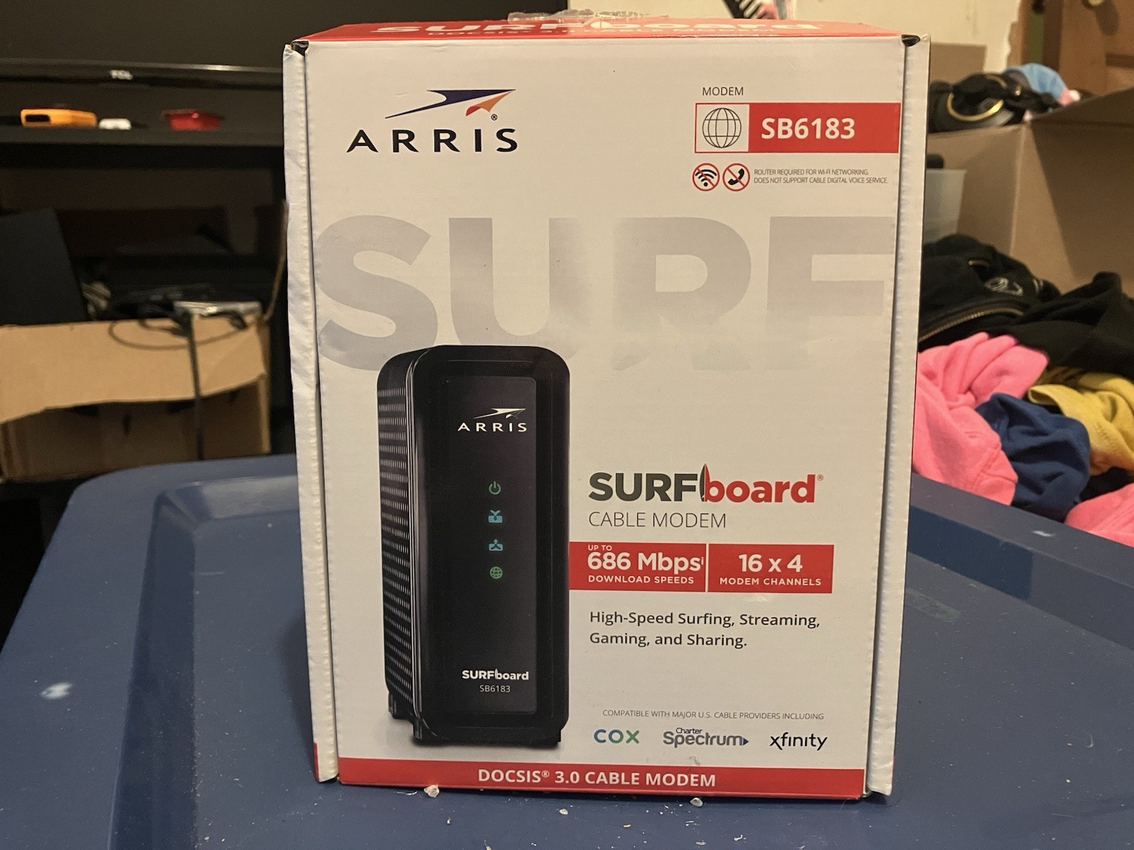 ARRIS SURFboard (16×4) DOCSIS 3.0 Cable Modem SB6183 Black, OBN, B3