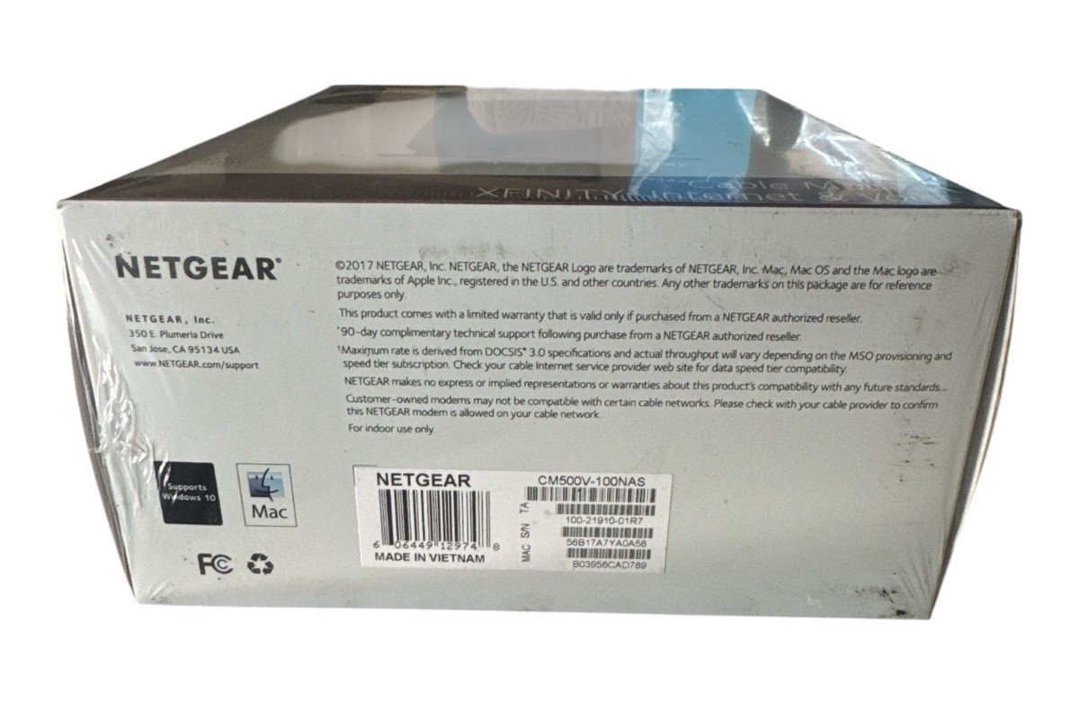 Netgear CM500V 16×4 DOCSIS 3.0 680Mbps High Speed Cable Modem with Voice Sealed