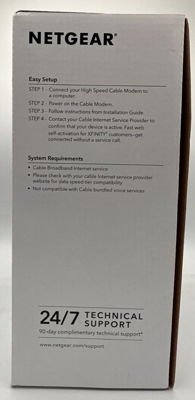 Netgear CM500 16×4 DOCSIS 3.0 680Mbps High Speed Cable Modem OPENBOX UNTESTED