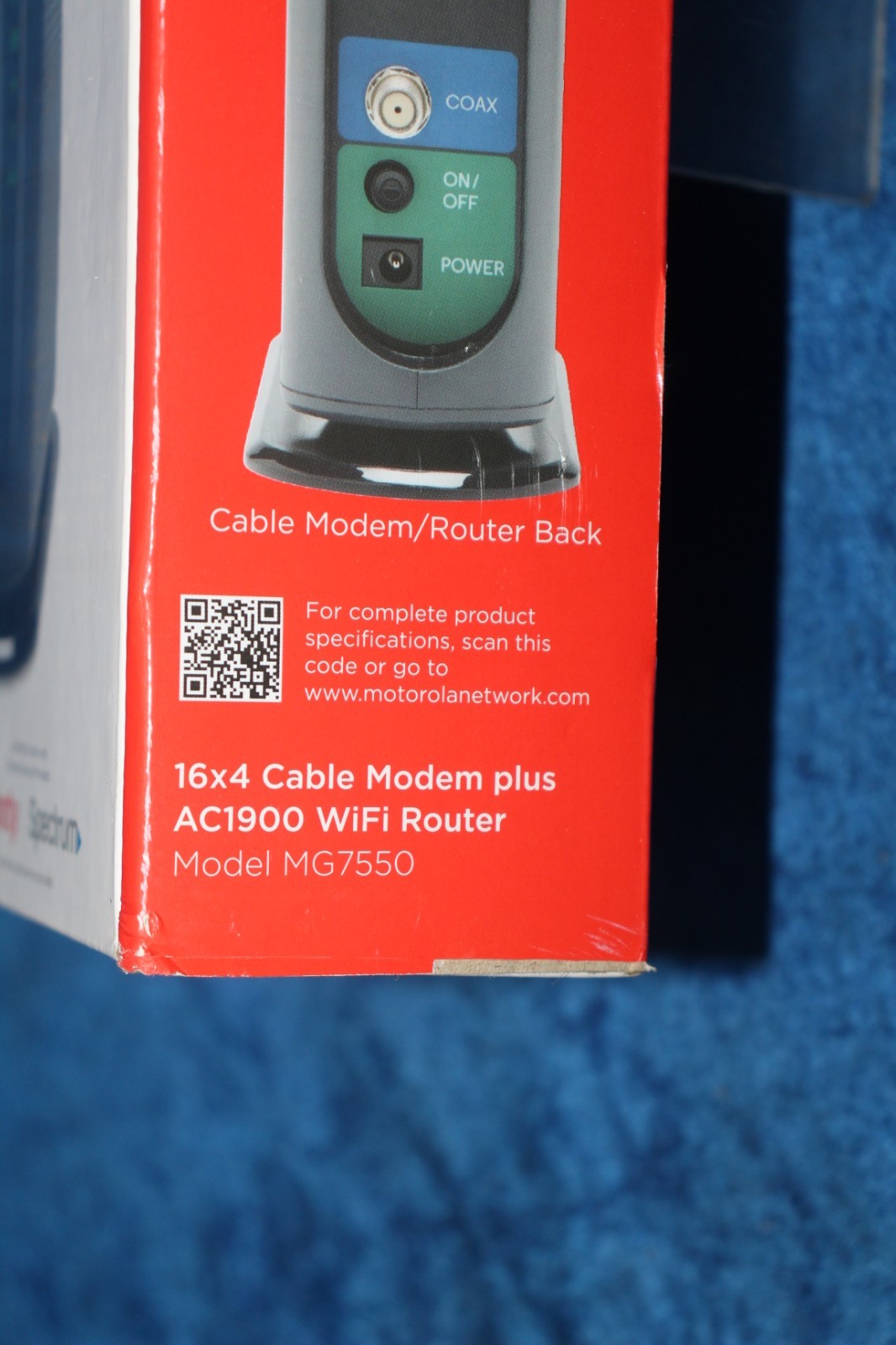 New Motorola MG7550 16×4 Cable Modem plus AC1900 Wifi Router with Power Boost