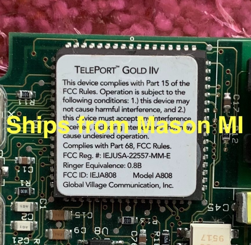 A808 Global Village Teleport Gold IIv Internal Modem Card