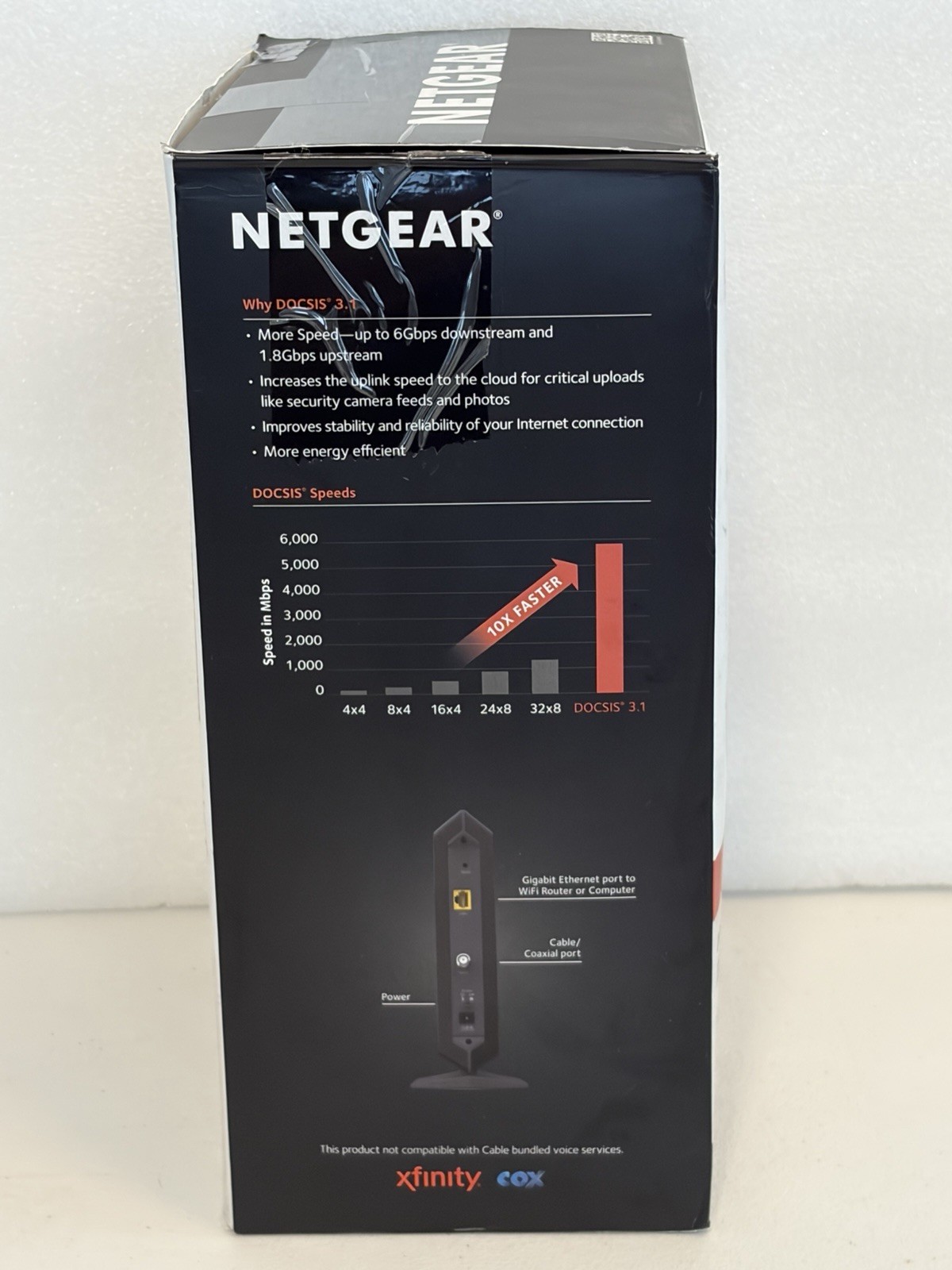NETGEAR CM1000 DOCSIS 3.1 Cable Modem 1Gbps Ethernet Xfinity Spectrum Cox