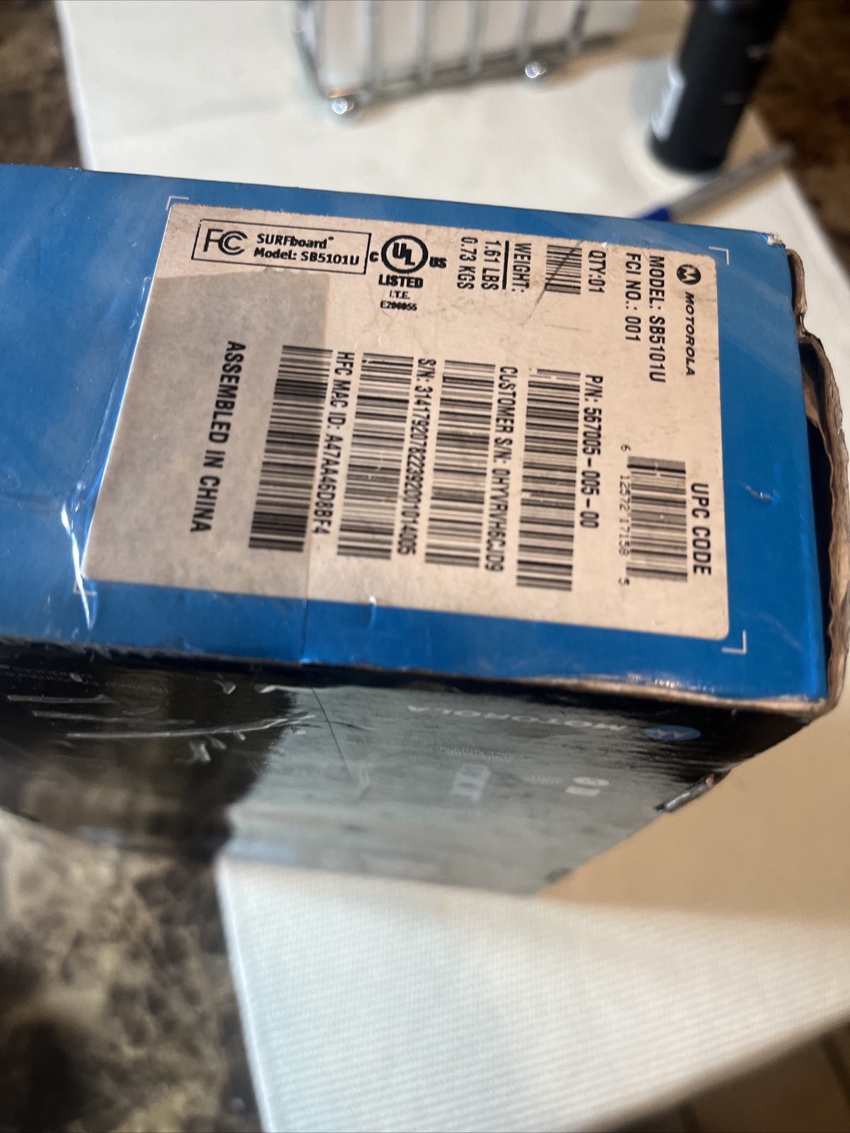 Motorola Surfboard Cable Modem And Power Supply Model SB5101 NIB!