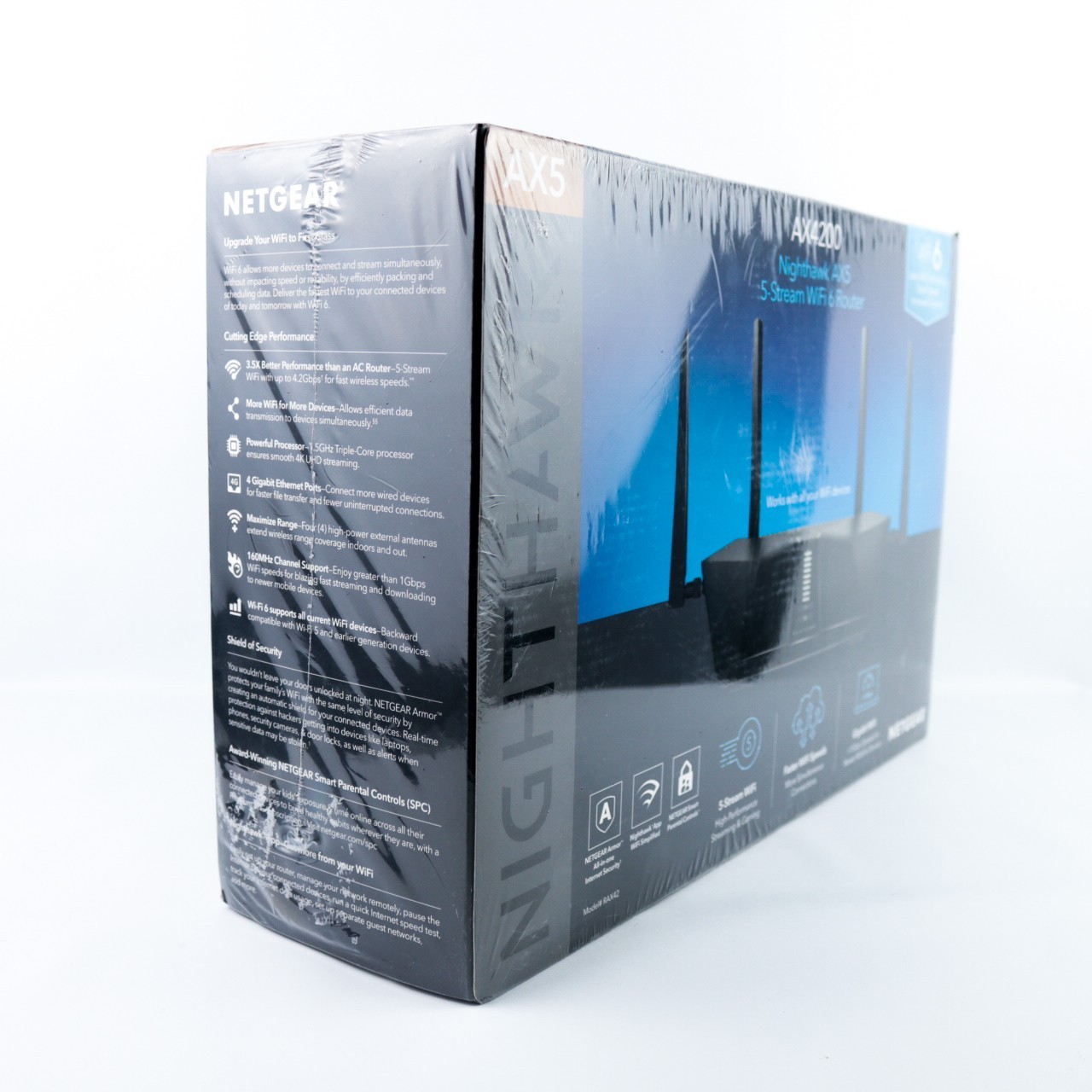 Netgear AX4200 Nighthawk AX5 5-Stream Wifi 6 Router (RAX42-100NAS)