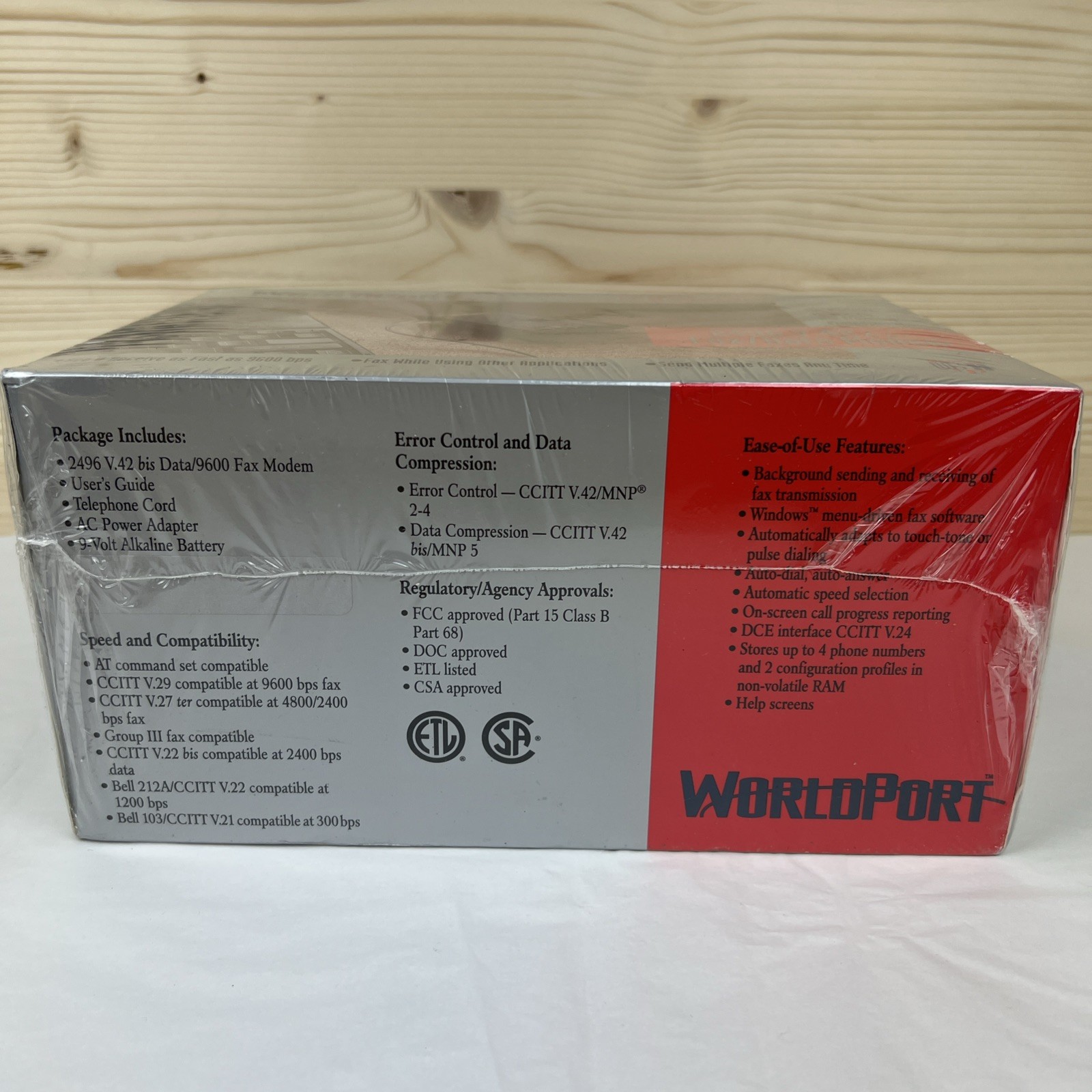 NOS WorldPort USRobotics 2496 V. 42 bis Fax/Data Modem 9600 bps – NEW Sealed