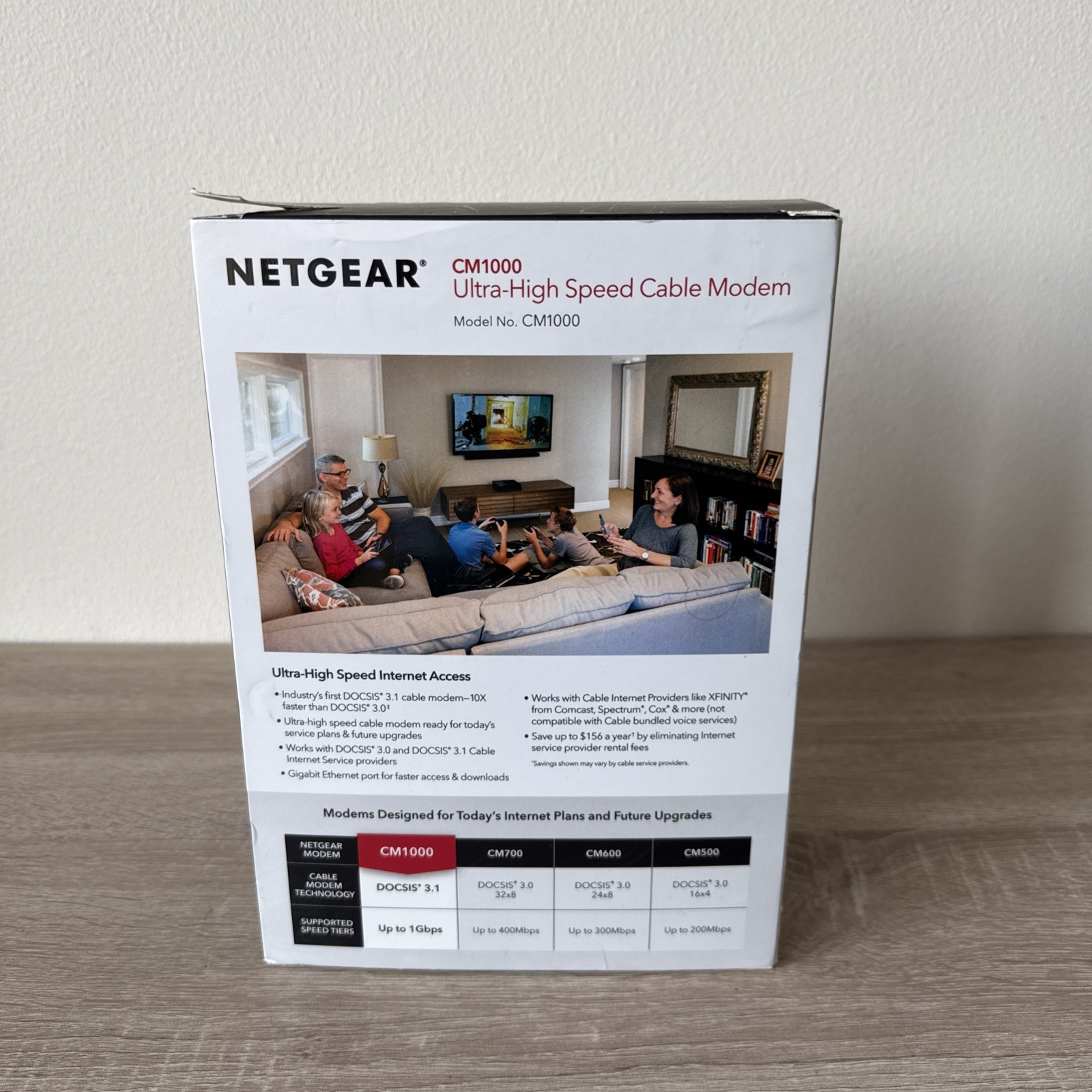 NETGEAR CM1000-100NAS DOCSIS 3.1 Gigabit Cable Modem Max speeds of 1.0 Gbps