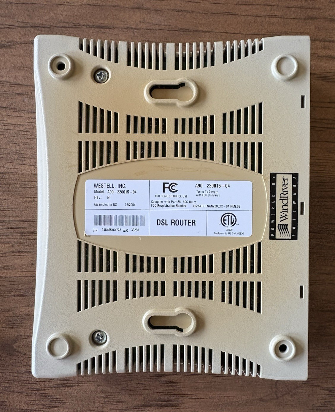 Westell Model 2200 A90-220015-04 DSL Wired Modem Router With Power Cord