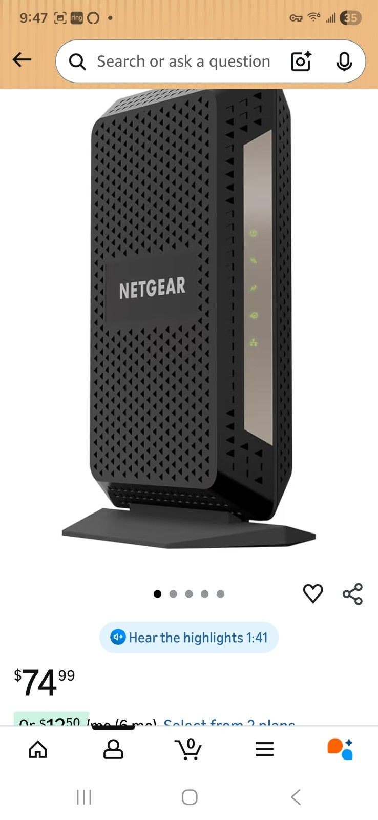 Netgear Gigabit Cable Modem (32×8) DOCSIS 3.1 | for XFINITY by Comcast, Cox.
