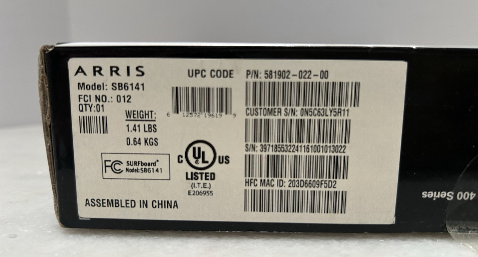 Motorola ARRIS SURFBoard Model SB6141 – DOCSIS 3.0 Cable Modem New Open Box