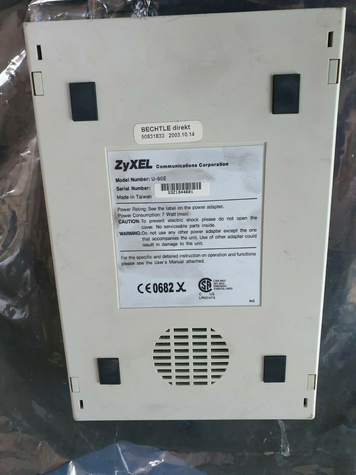 ZYXEL U-90E Serial External Fax Modem U-90E (R6S11.5)