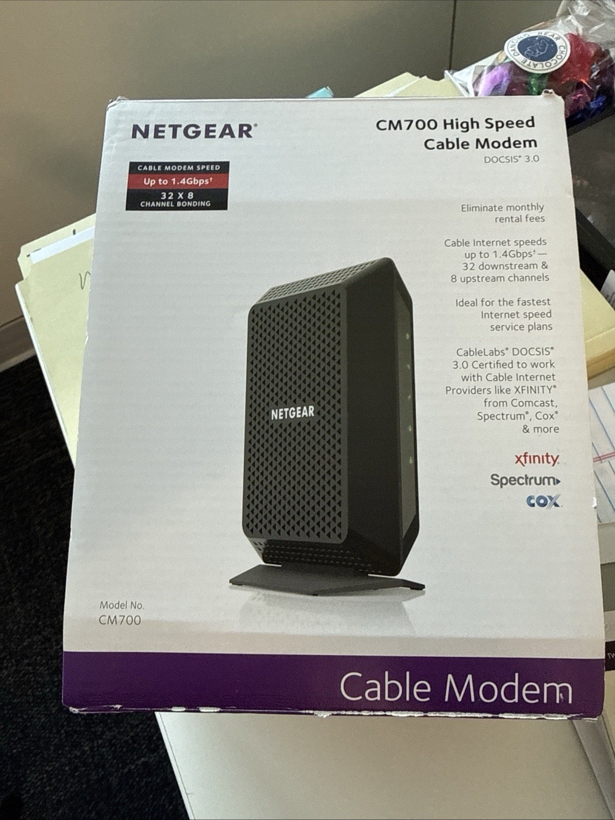 NETGEAR CM700 High Speed Cable Modem CM700-100NAS 1.4Gbps DOCSIS 3.0