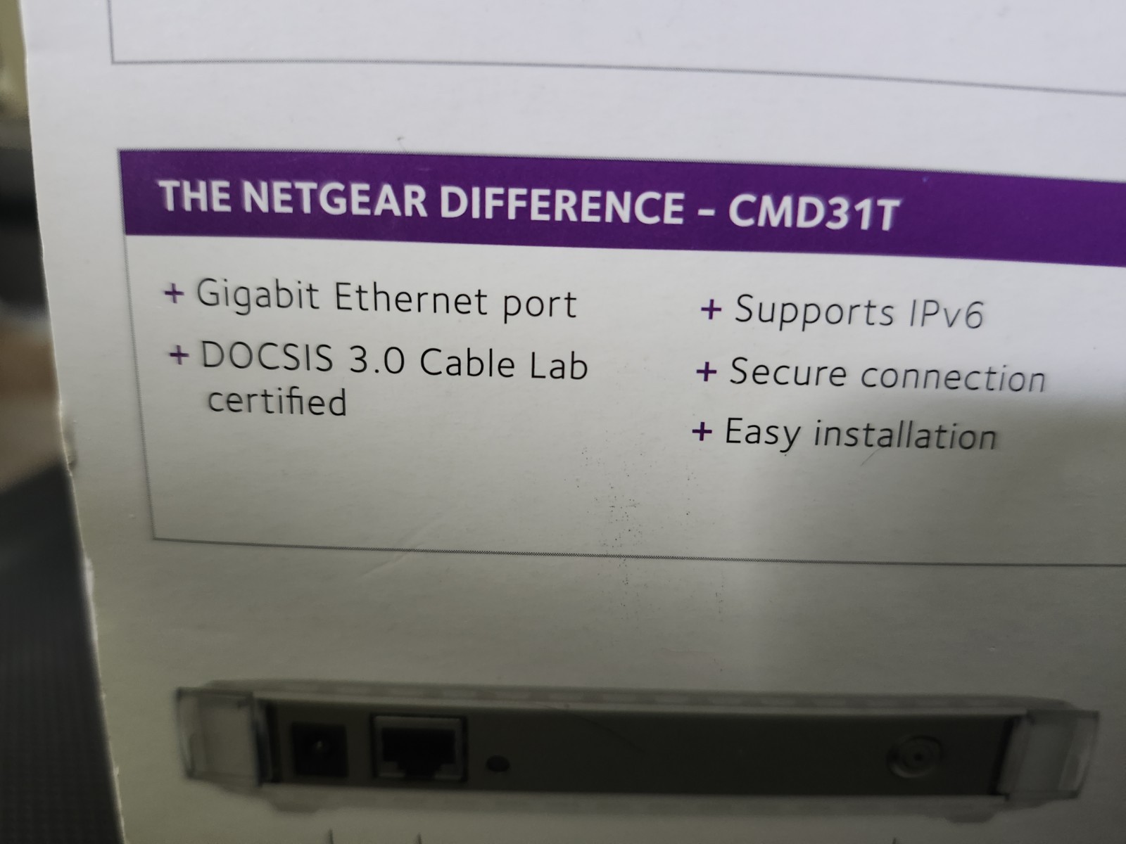 Netgear CMD31T High Speed Cable Modem DOCSIS 3.0 NEW IN OPEN BOX