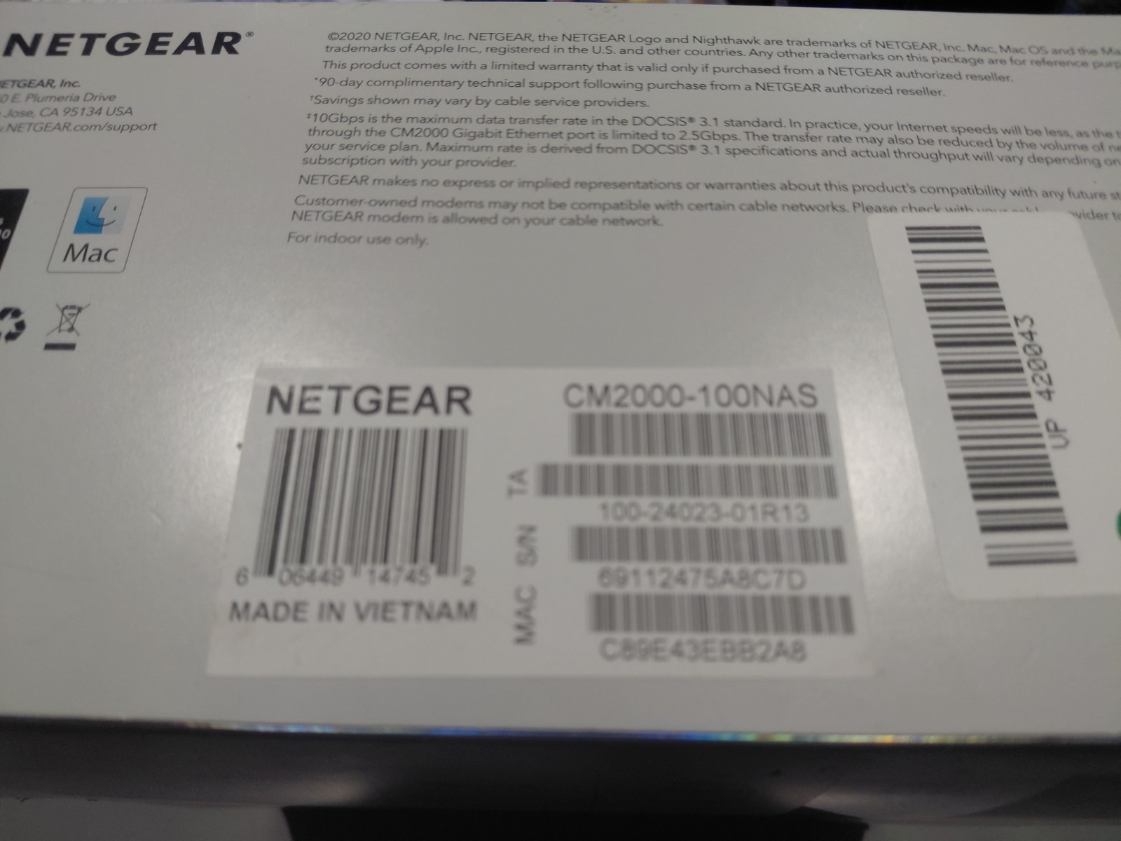 NETGEAR Nighthawk Cable Modem CM2000 2.5Gb + LINKSYS EA6400 wifi router AC1600