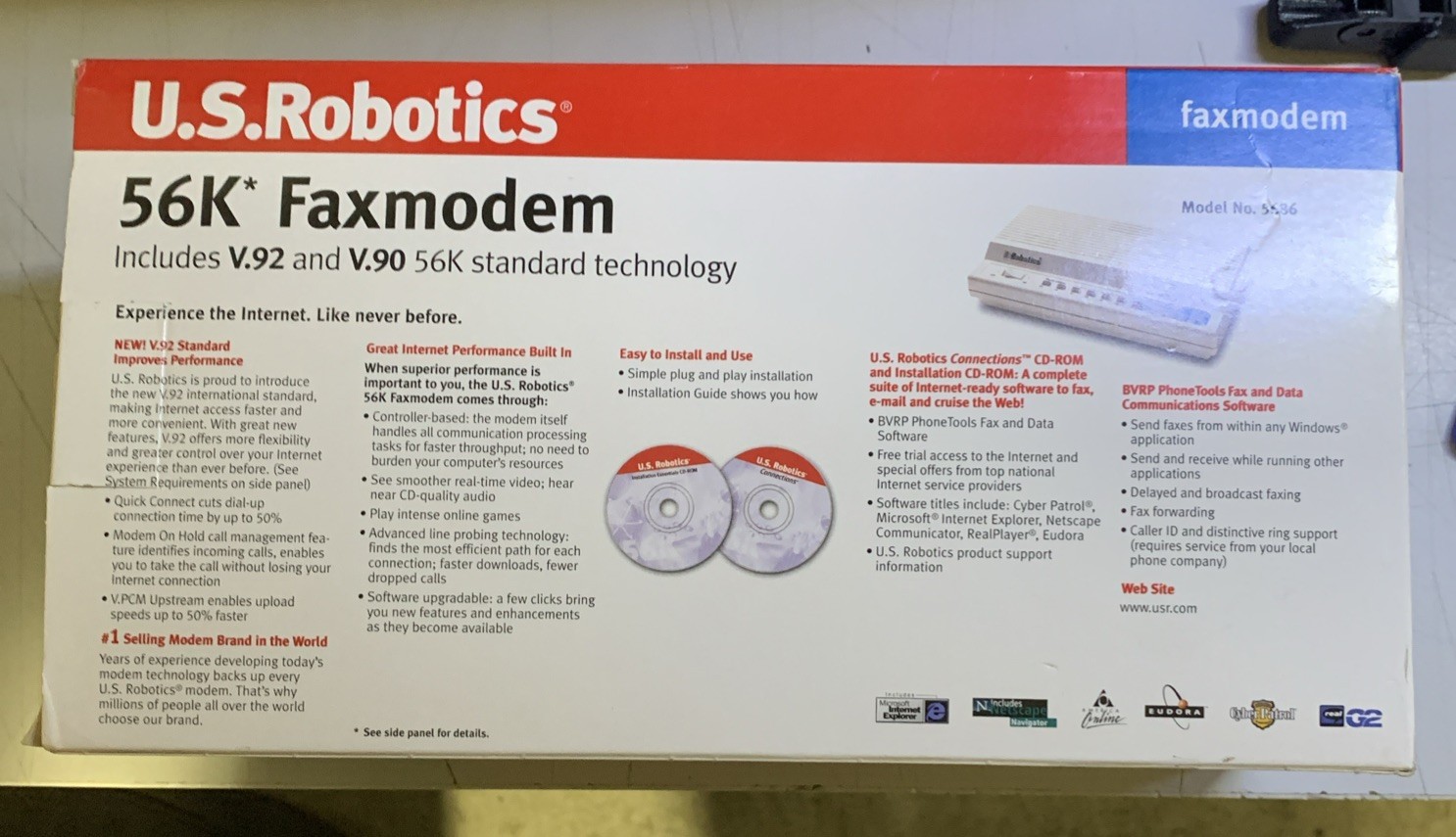 Vintage U.S. Robotics 56K Faxmodem 5686