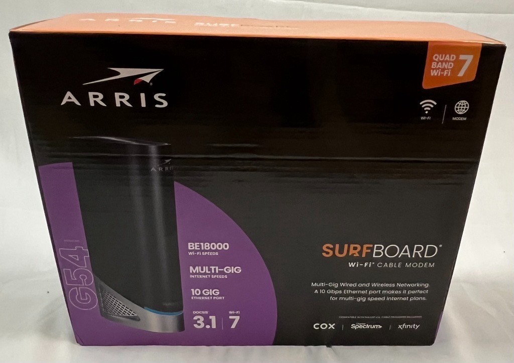 New Arris G54 SURFboard® DOCSIS® 3.1 Gigabit Modem & Wi-Fi® 7 Router sealed