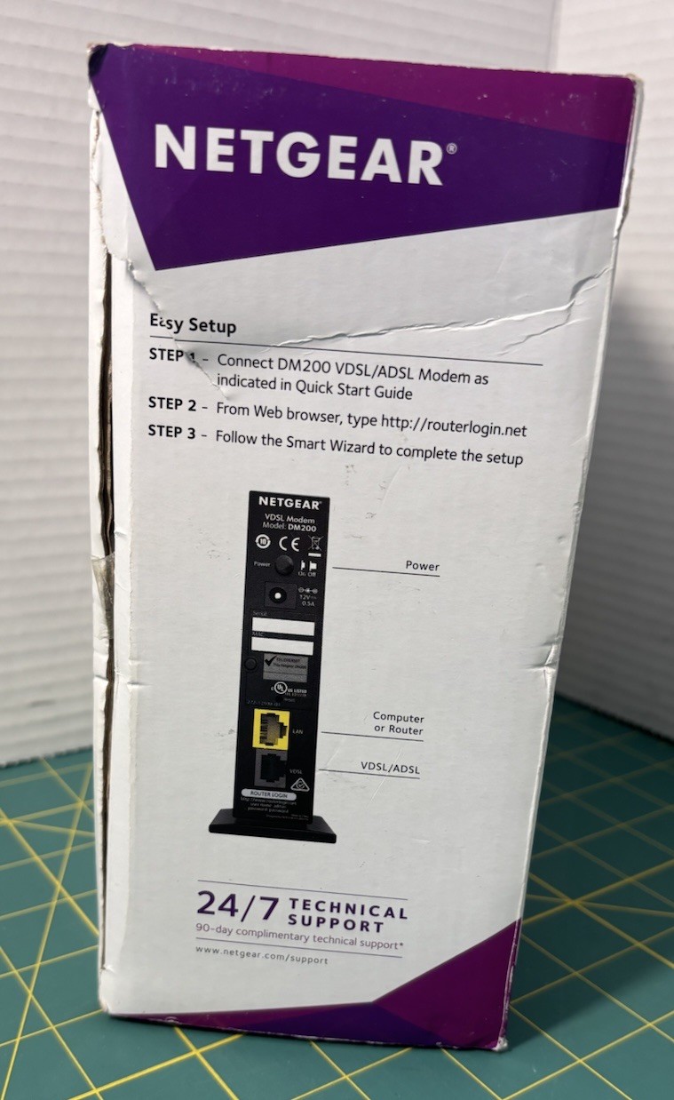 Netgear Broadband High Speed DSL Modem VDSL/ADSL DM200-100NAS NEW Open Box