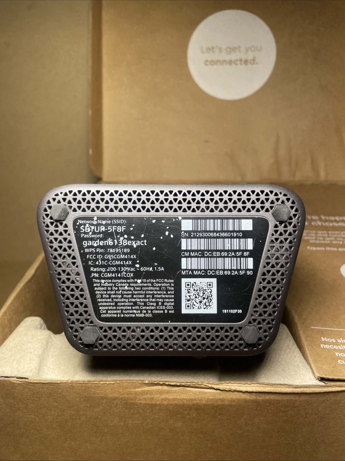 COX Panoramic (CGM4141COX) WIFI Gateway Modem/Router