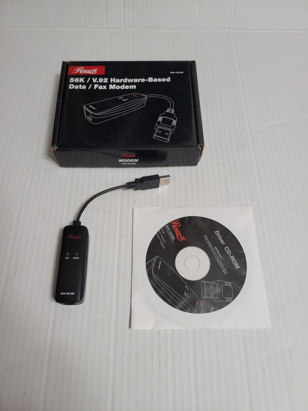 Rosewill RNX-56USB 56Kbps V.92 Hardware-Based USB Dial-Up Data/Fax Modem