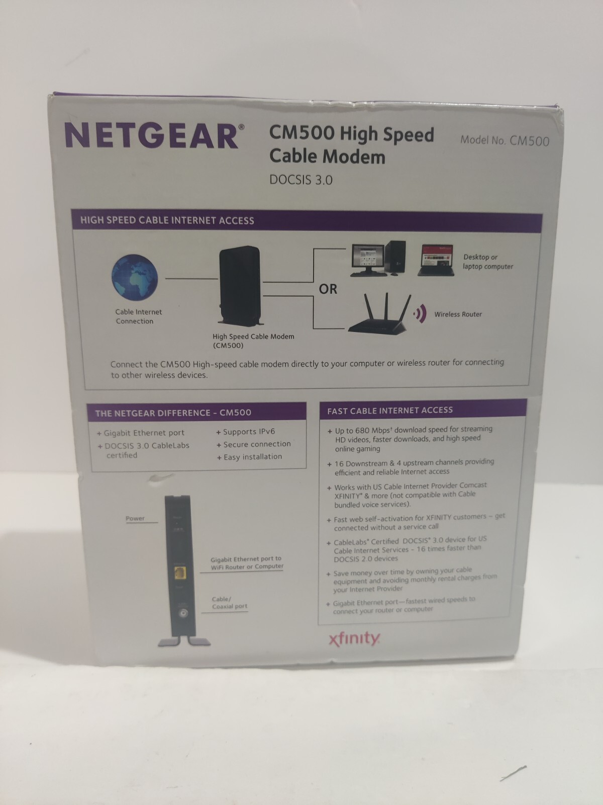 NETGEAR CM500 (CM500100NAS) 680 Mbps – Black
