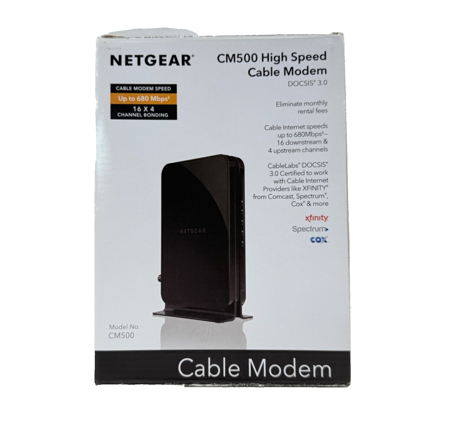 Netgear CM500-100NAS DOCSIS 3.0 High Speed Cable Modem Certified for Xfinity Cox