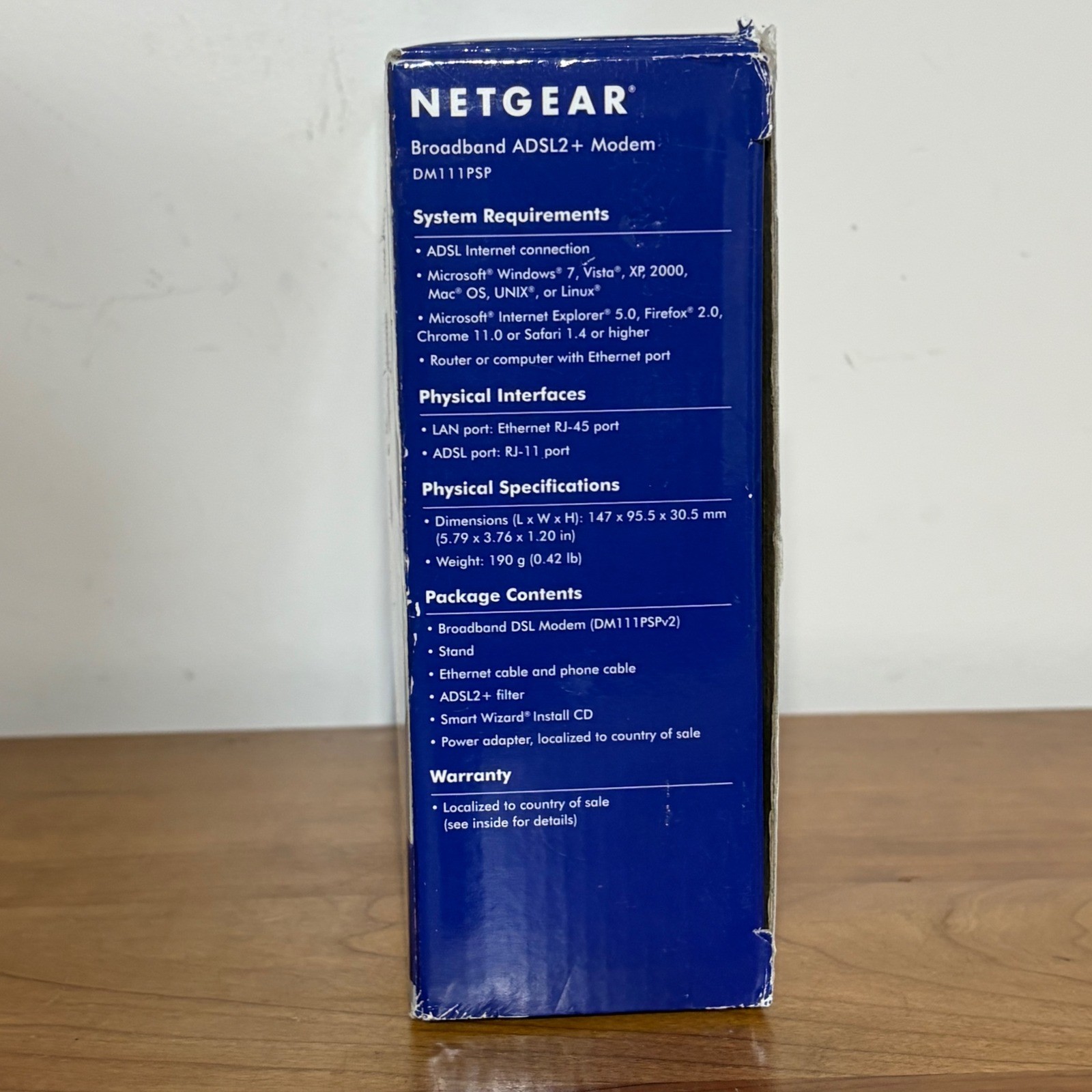 Netgear DM111PSP Broadband ADSL2+ Modem White DSL Internet DM111PSPv2