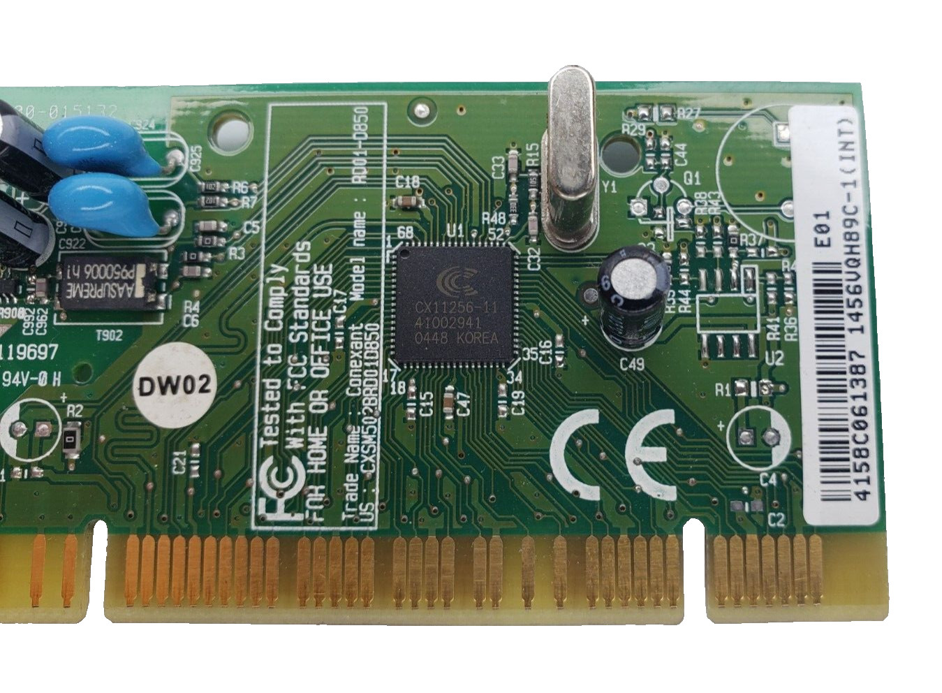 Conexant RD01-D850 PCI Dual Modem PC Computer Card Fax Phone Line 56K