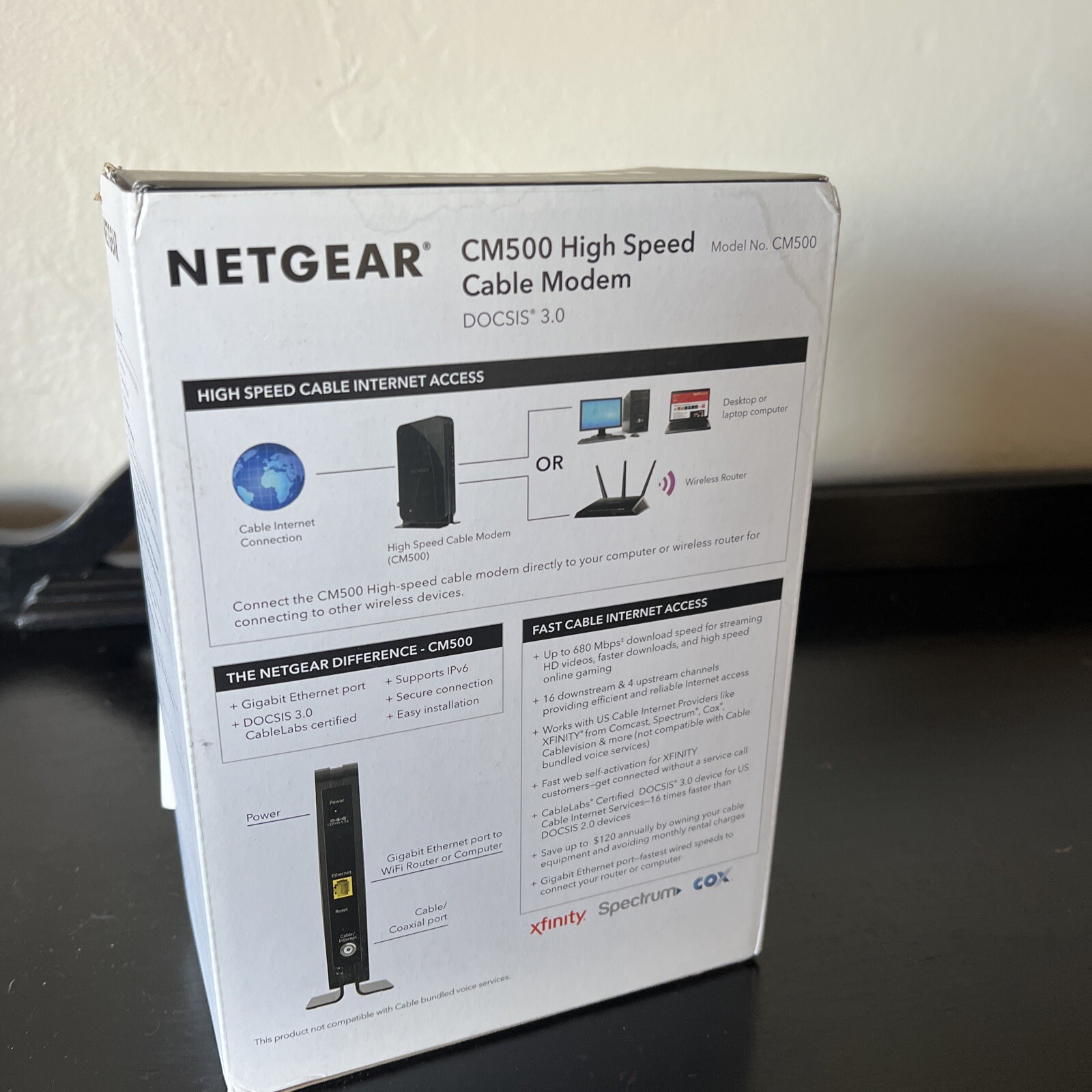 Netgear CM500-1AZNAS 16×4 High Speed DOCSIS 3.0 Cable Modem New 686Mbps
