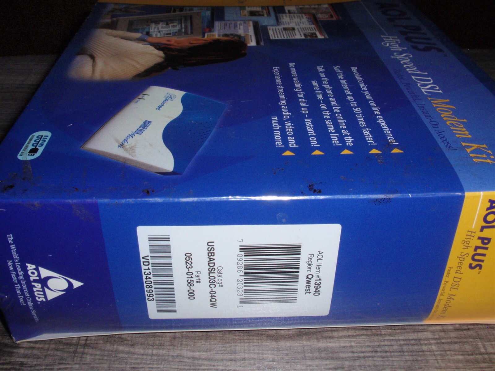 AOL Plus High Speed DSL Modem Kit New Complete Sealed In Box Actiontec Qwest USB