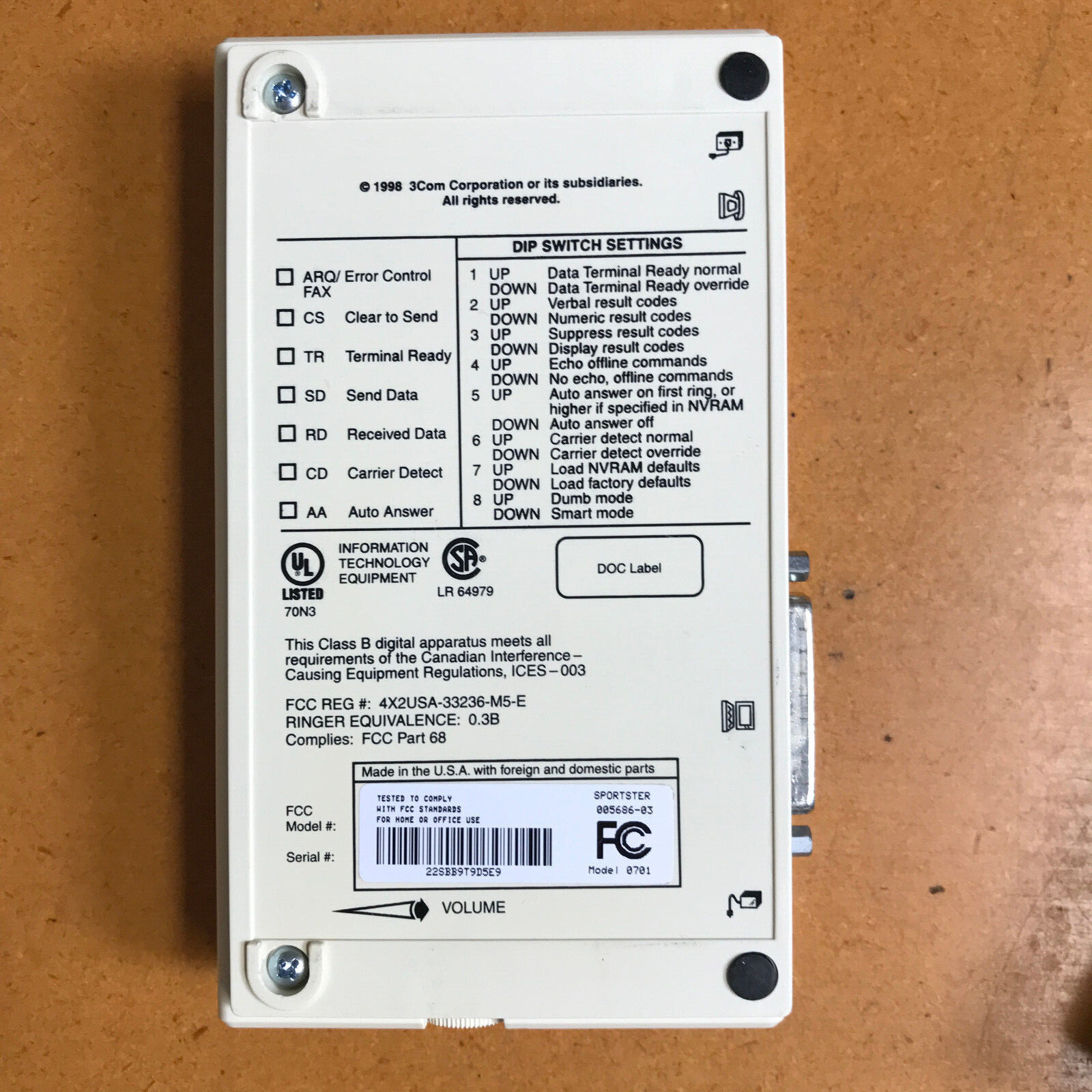 USRobotics 5686 (005686-03) 56 Kbps Pair (2)