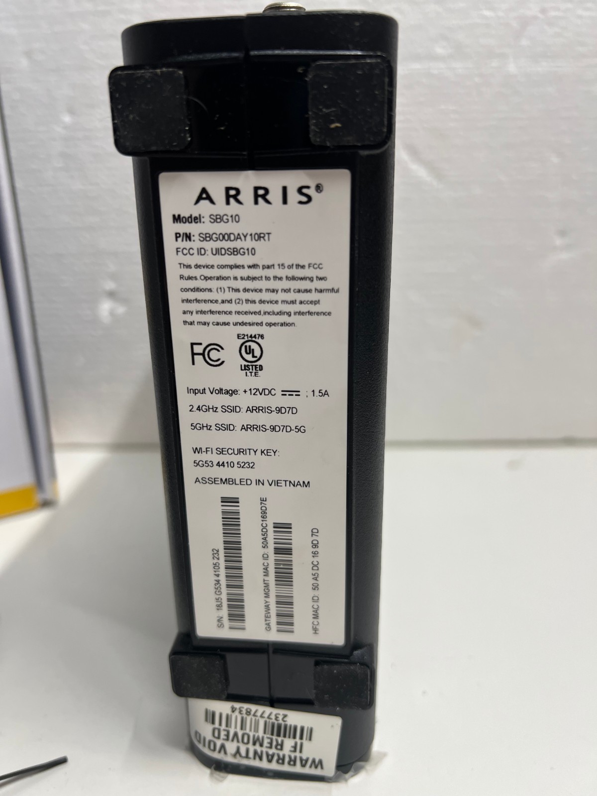 Arris SURFboard SBG10 Wireless Router – Cable Modem 2-Port Switch – 1GbE – WiFi5